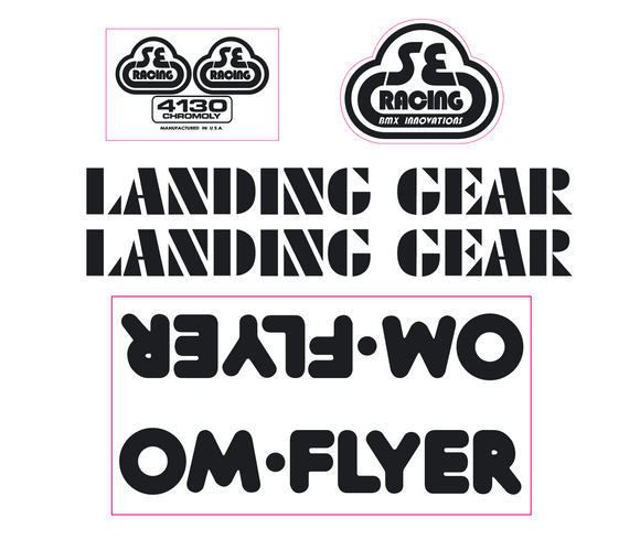 SE Racing - OM Flyer Decal set - black on clear