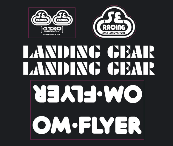 OM Flyer Decal set -white on clear