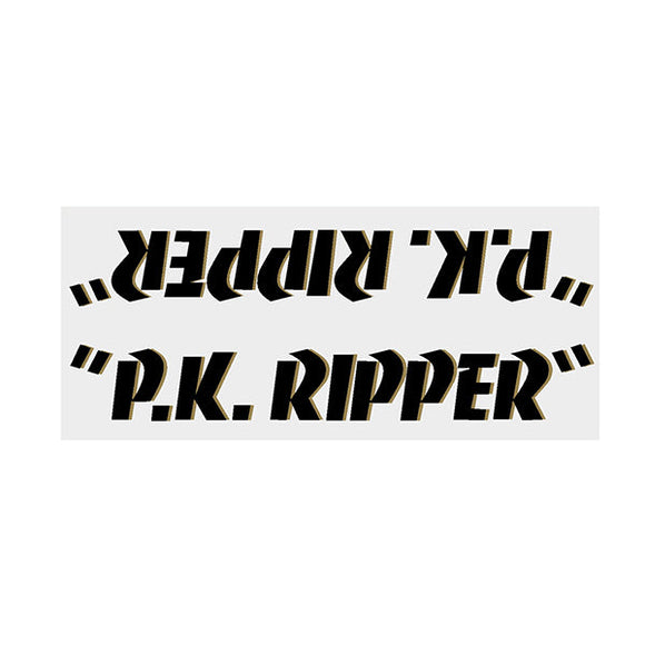 SE Racing - P.K. Ripper down tube decal - black w/gold shadow