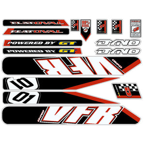 2001 DYNO - VFR Black/Red decal set - for green frame