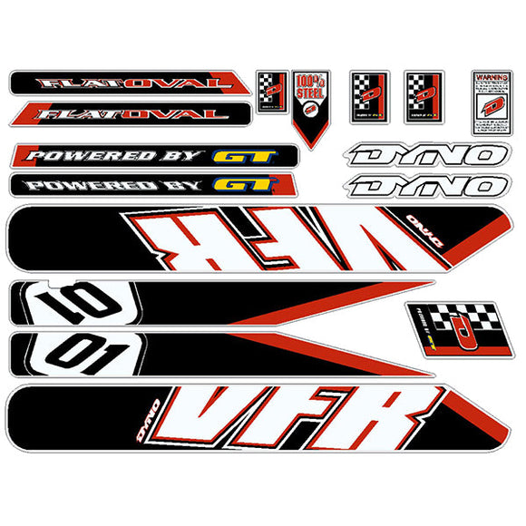 2001 DYNO - VFR Black/Red decal set - for green frame