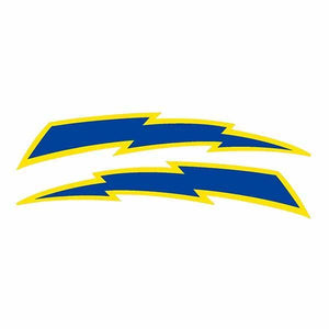 Elina - Lightning Bolt Blue Yellow Seat Decal Set Old School Bmx