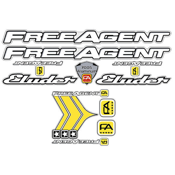 Free Agent - ELUDER - Alloy Printed on clear decal set