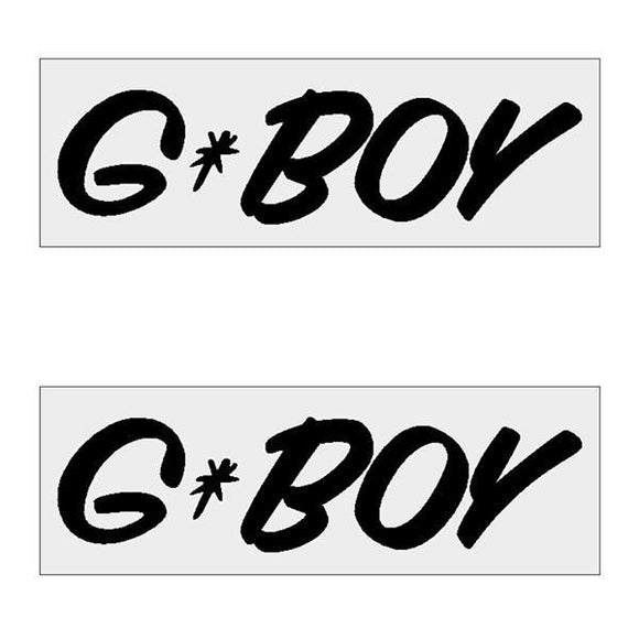 G-Boy Script - Black Horizontal Decal Pair Old School Bmx