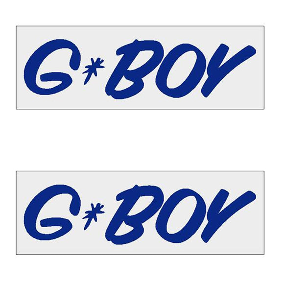 G-Boy Script - Blue Horizontal Decal Pair Old School Bmx