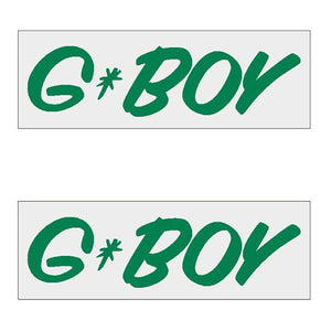 G-Boy Script - Green Horizontal Decal Pair Old School Bmx