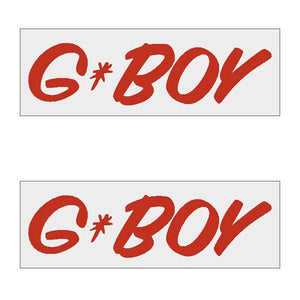G-Boy Script - Red Horizontal Decal Pair Old School Bmx