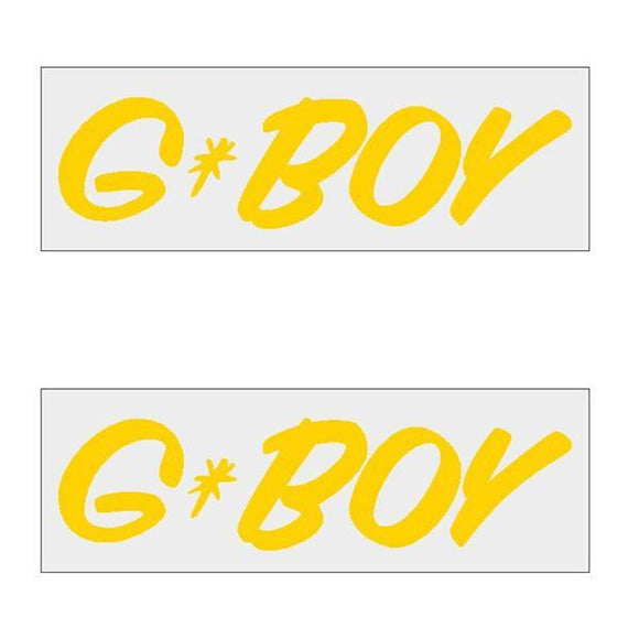 G-Boy Script - Yellow Horizontal Decal Pair Old School Bmx