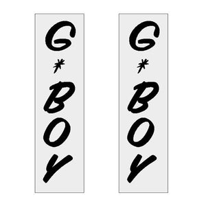 G-Boy Script - Black Vertical Decal Pair Old School Bmx