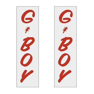 G-Boy Script - Red Vertical Decal Pair Old School Bmx