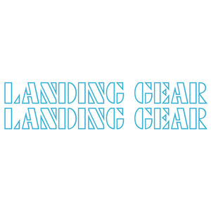 Landing Gear Fork Decal set -white with blue outline / oversized