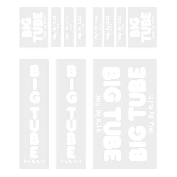 GJS - BIG TUBE - white decal set