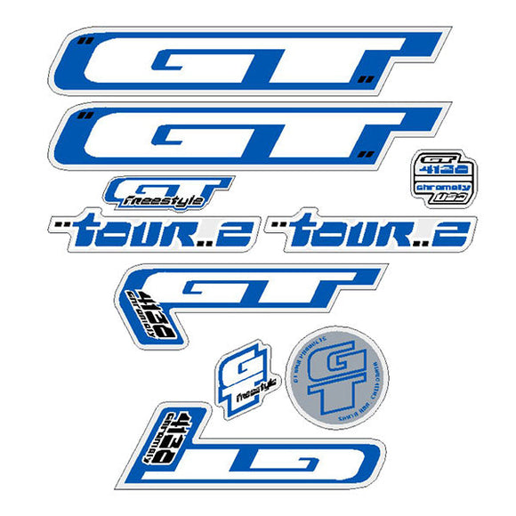 2000 GT BMX - Tour 2 - decal set - Black frame