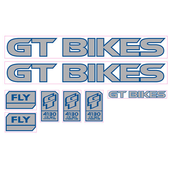 2005 GT BMX - FLY Blue silver Clear decal set | BMX Products USA