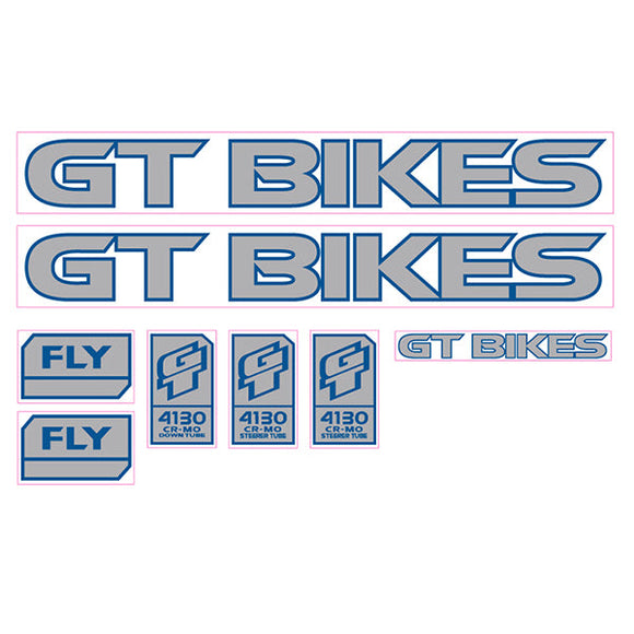 2005 GT BMX - FLY Blue silver Clear decal set