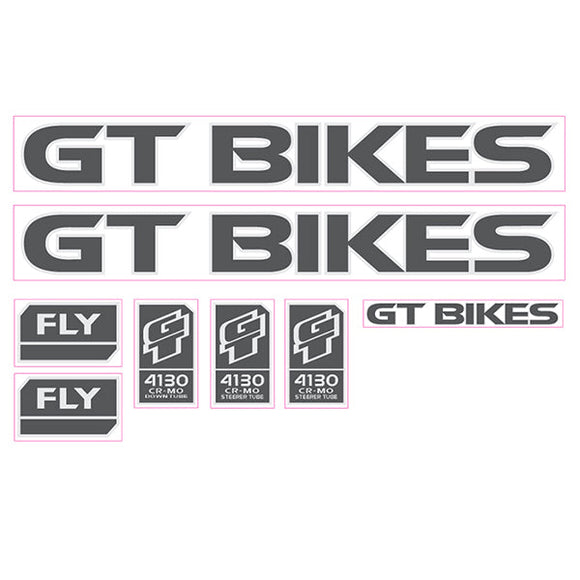 2005 GT BMX - FLY Black white Clear decal set