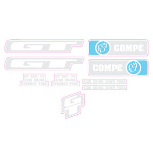 2008 GT BMX - Compe Blue White Clear decal set