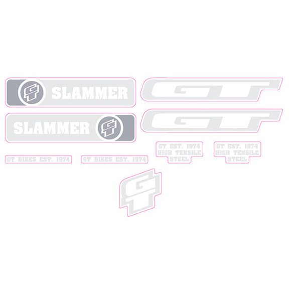 2008 GT BMX - Slammer Silver White Clear decal set