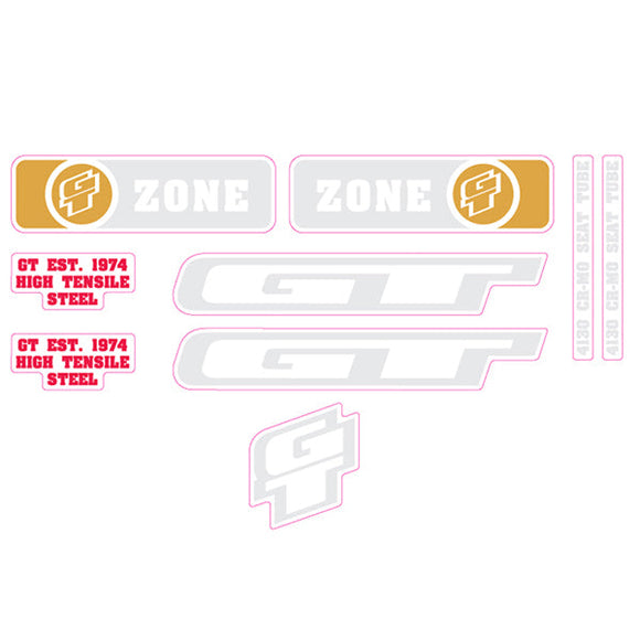 2008 GT BMX - Zone Orange Grey Clear decal set
