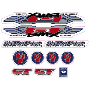 1993 GT BMX - Interceptor - for yellow frame - decal set