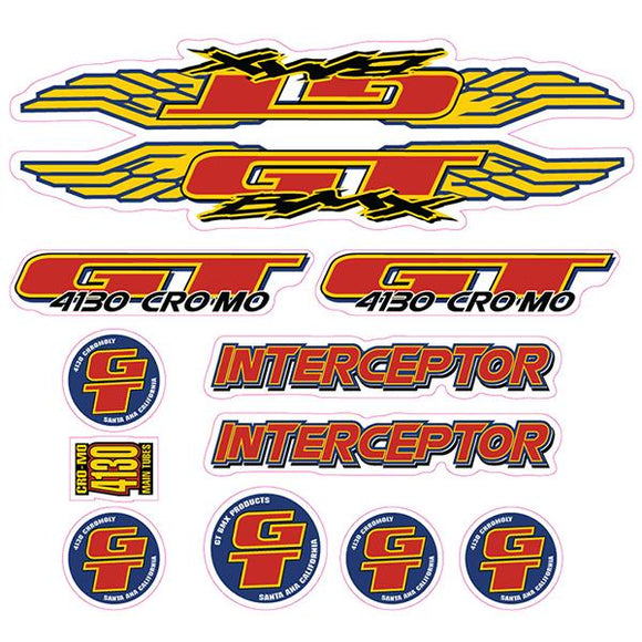 1996 GT BMX - Interceptor - for colored frames - decal set