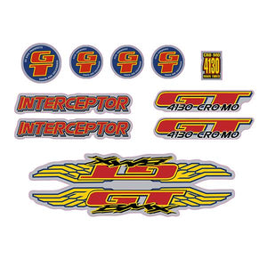 1996 GT BMX - Interceptor - Chrome decal set