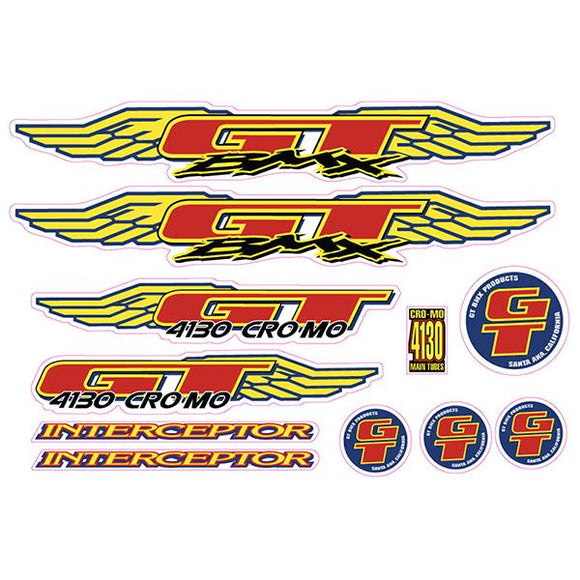 1997 GT BMX - Interceptor - decal set - clear