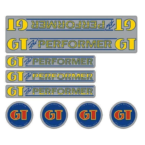 Gt - 84-85 Pro Performer Italics Chrome Decal Set Old School Bmx Decal-Set