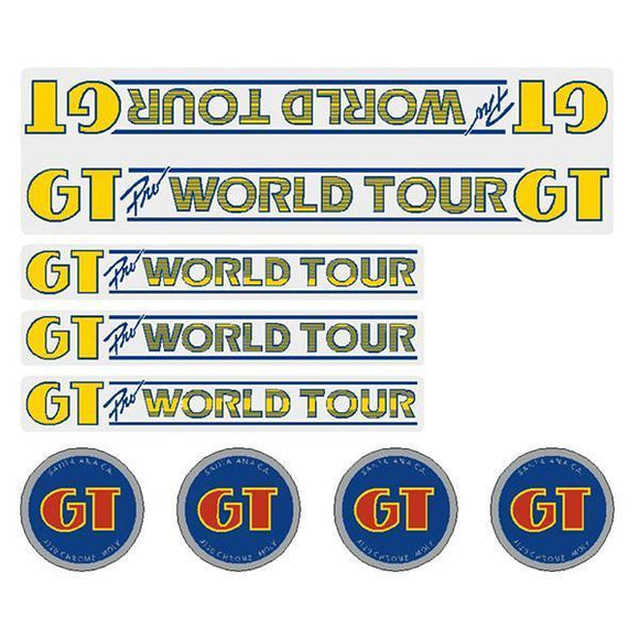 Gt - 84-85 Pro World Tour Clear Decal Set Old School Bmx Decal-Set