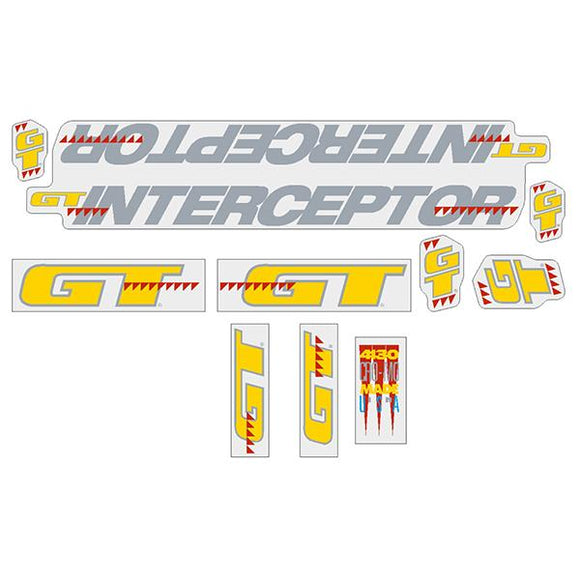 1990 GT BMX - Interceptor - For Black and Blue frame decal set