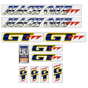 1991 GT BMX - Mach One - for Black blue frame - decal set