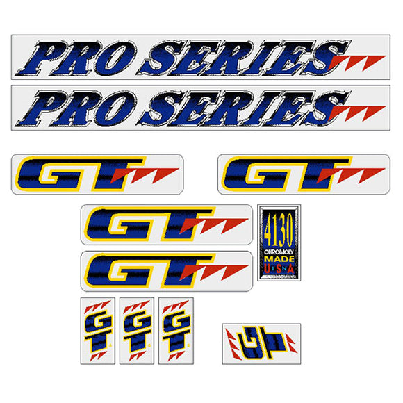 1991 GT BMX - Pro Series for Chrome frame decal set