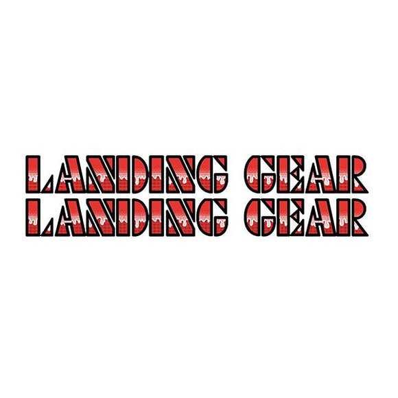 SE Racing Landing Gear Drippy Font decals - RED