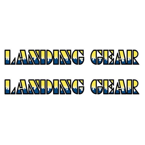 SE Racing Landing Gear Drippy Font decals - YELLOW/BLUE/BLACK