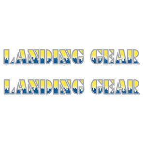 SE Racing Landing Gear Drippy Font decals - YELLOW/BLUE/SILVER