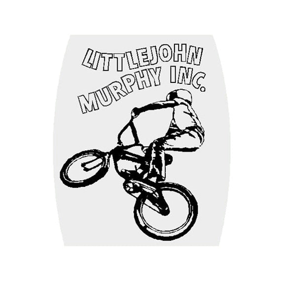 Littlejohn Murphy Inc - BLACK on clear - head tube Decal