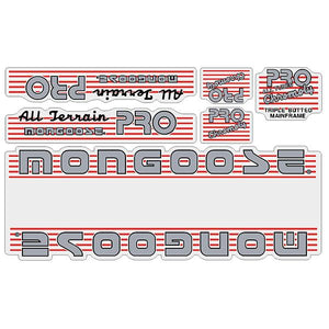 1986 Mongoose - ATB PRO - Red Decal set