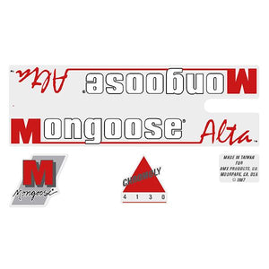 1987 Mongoose - Alta red Decal set