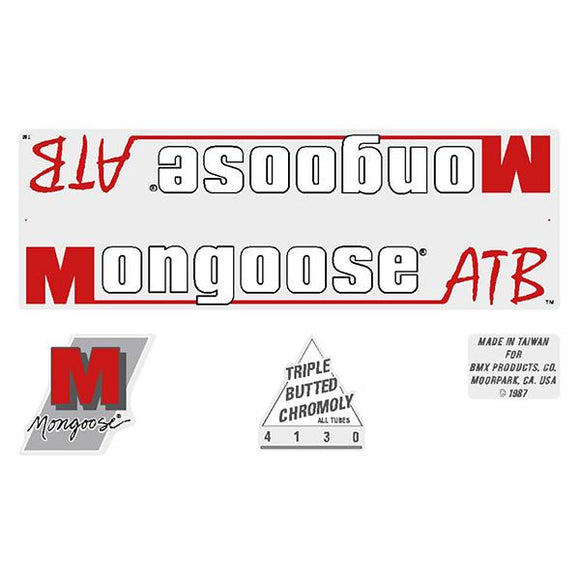 1987 Mongoose - ATB red Decal set