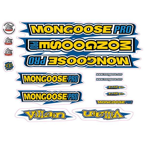 2000 Mongoose - Villain Blue Yellow - Decal set