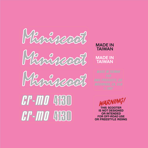 1987 Mongoose - Miniscoot Decal set - pink frame