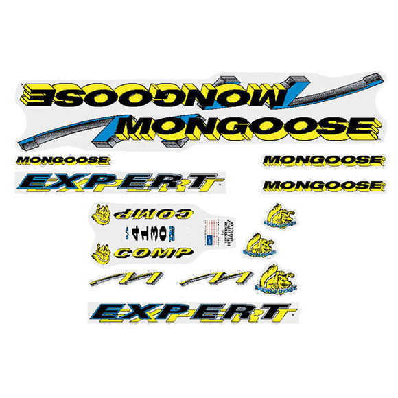 1992 Mongoose - Expert Comp - for chrome frame Decal set