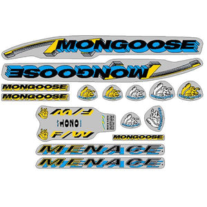1993 Mongoose - Menace - for chrome frame Decal set