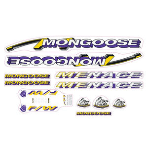 1993 Mongoose - Menace - for black frame Decal set