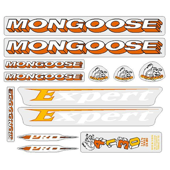 1994 Mongoose - Expert Pro - White Orange Decal set