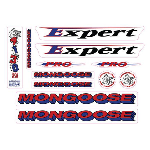 1995 Mongoose - Expert Pro - Blue Red Decal set