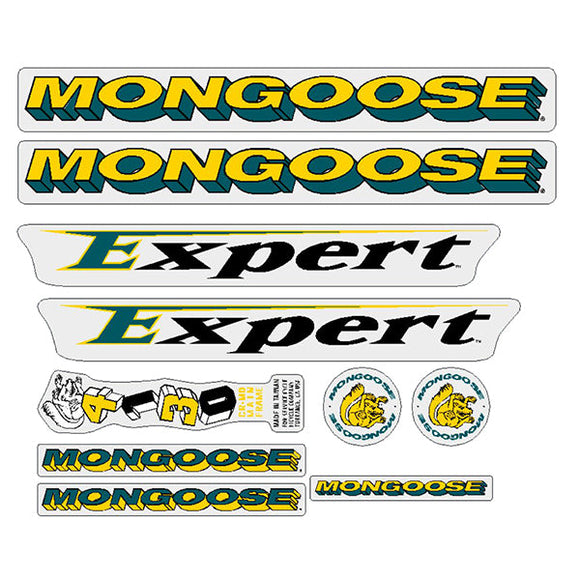 1995 Mongoose - Expert - for chrome frame Decal set