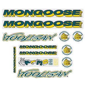 1995 Mongoose - Hooligan for chrome frame Decal set