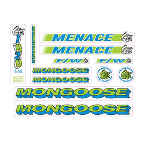1995 Mongoose - Menace - Blue Green - Decal set