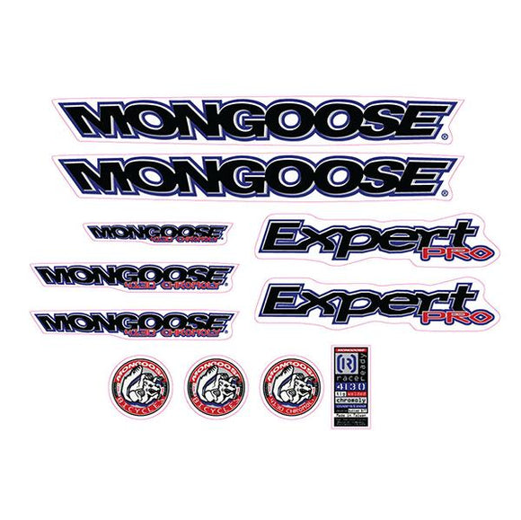 1997 Mongoose - Expert Pro - Black Blue Decal set